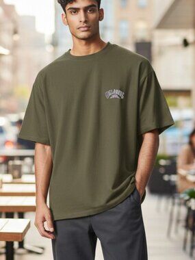 NWT Billabong Olive Green Graphic Tee Medium M Short Sleeve T-Shirt Top New